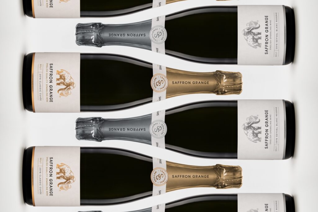 Mixed case of English sparkling wine Saffron Grange Vineyard