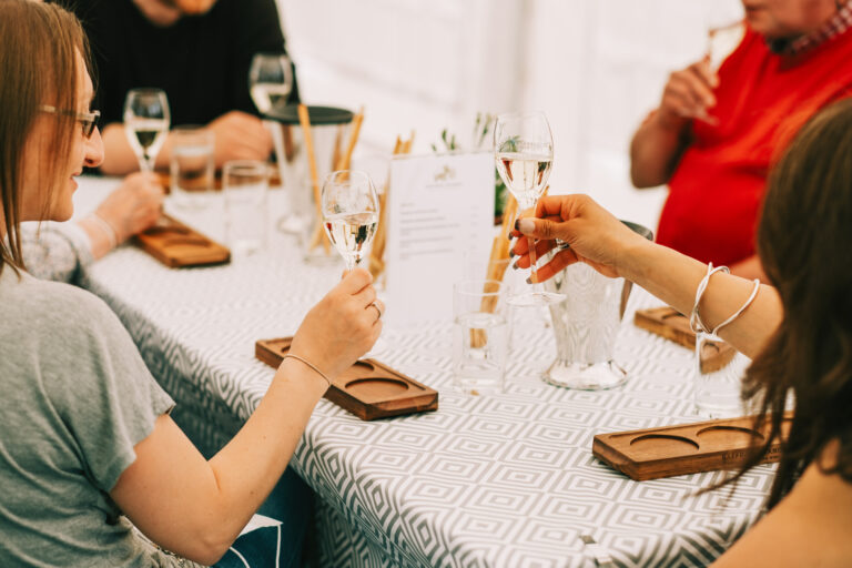 Guests raising a toast